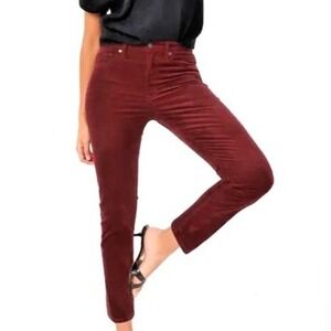 Gap Denim Burgundy Red Grilfriend Chino Corduroy Pants wine cranberry‎